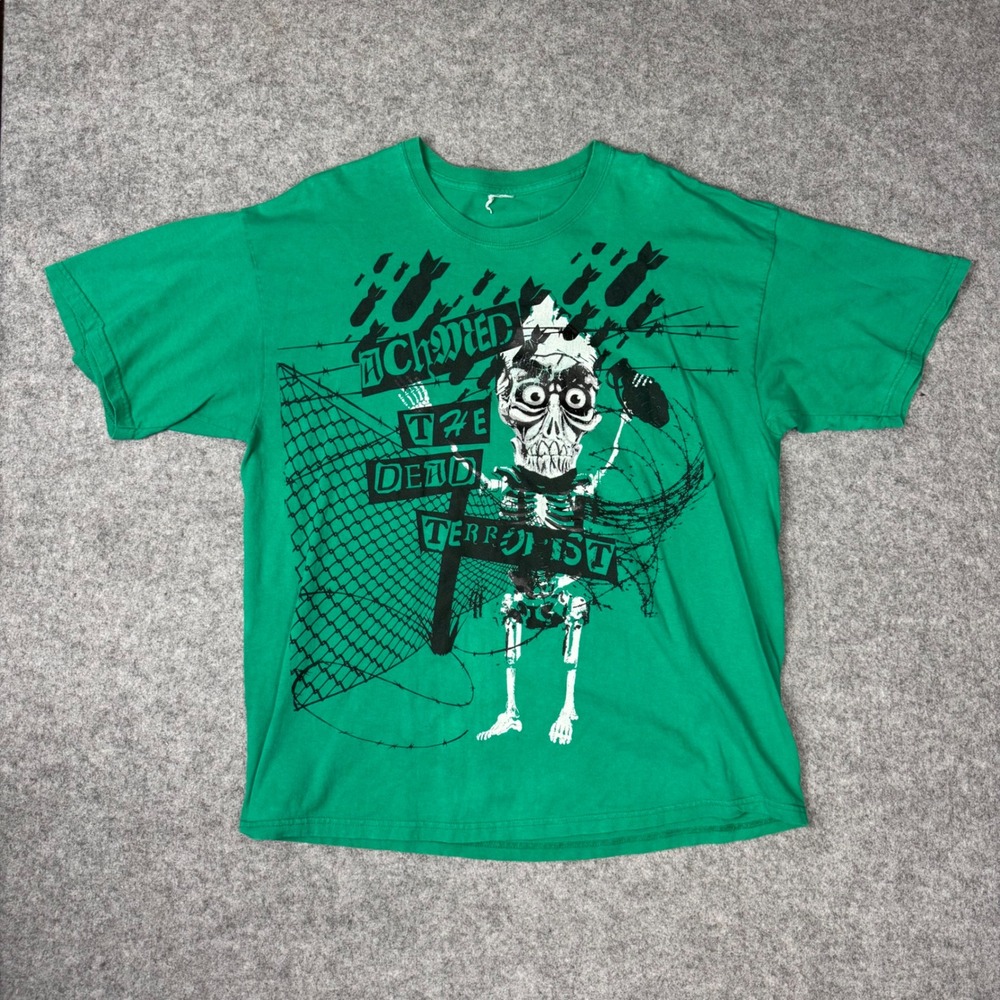 Jeff Dunham Achmed The Dead Terrorist Graphic T-Shirt Green Mens XL Short Sleeve